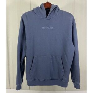 Air Jordan Wordmark Men's Heavy Fleece Hoodie Blue FJ1966-491 Sz L Streetwear